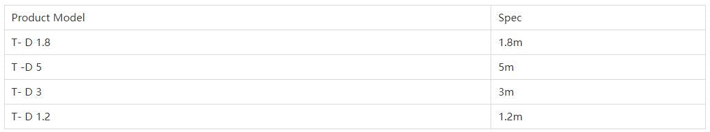 CABLE T-D1.2 T-D1.8 T-D3 T-D5