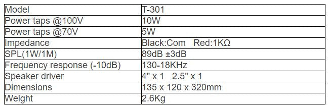 T-301 Indoor Column Speaker