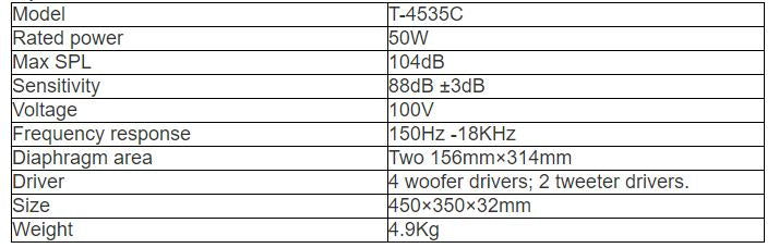 T-4535C Ultra-thin speaker