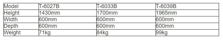 T-6027B T-6033B T-6039B Cabinet