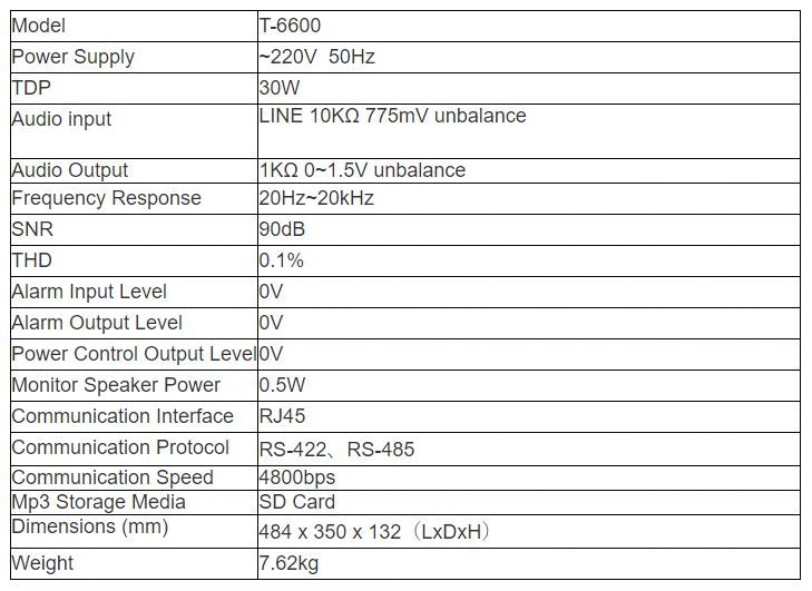 T-6600 16 Zones Weekly Timer with 8x16 Audio Matrix and Mp3