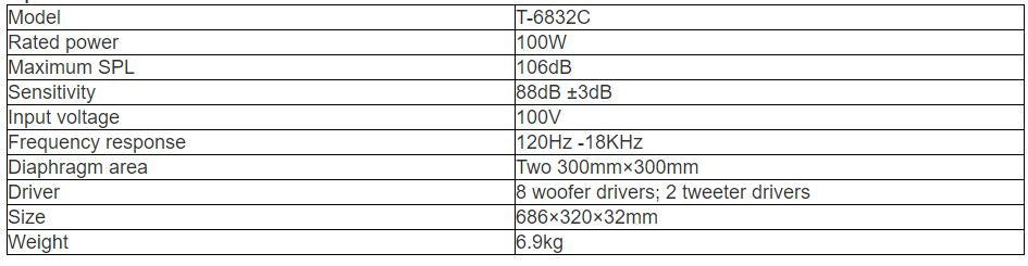 T-6832C Ultra-thin speaker