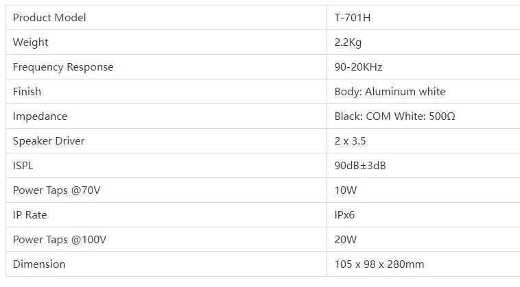 T-701H Outdoor Column Loudspeaker (20W)