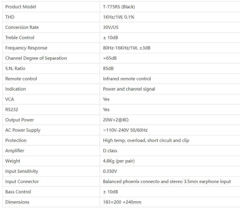 T-775RSW Active Wall Mount Speaker