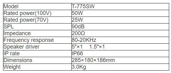 T-775SW Wall Mounted Speaker