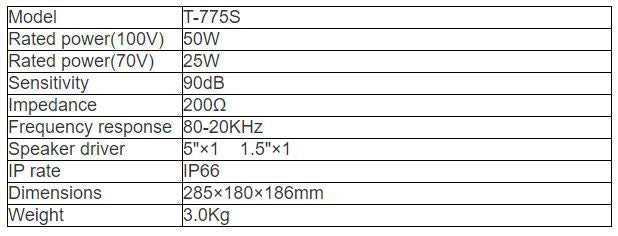 T-775S Wall Mounted Speaker
