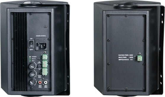 T-776A T-776AW Active Wall Mount Speaker (Black in Pair, 2×25W)