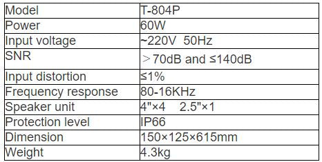 T-804P Column Speaker