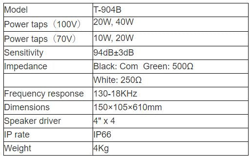 T-904B Outdoor Column Speaker (20W-40W)