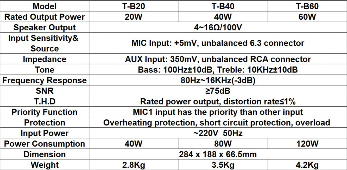 T-B20 T-B40 T-B60 Mini Digital Bluetooth Amplifier with MP3