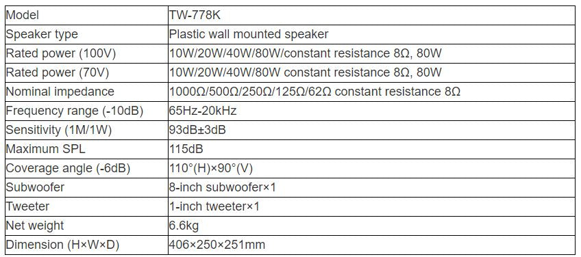 TW-778K Speaker
