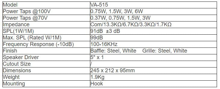 VA-515 Fireproof Wall Mount Speaker