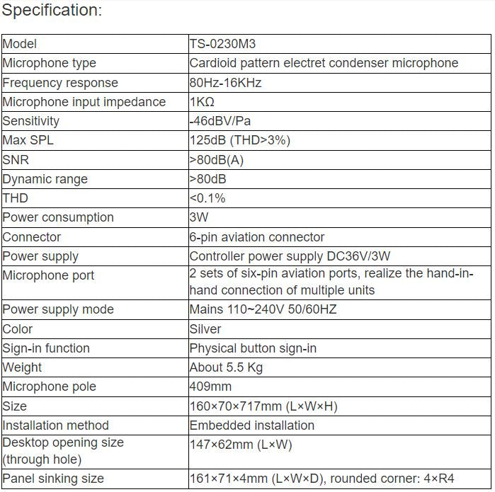 TS-0230M3 Conference Microphone