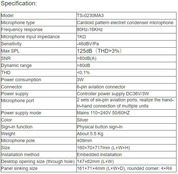 TS-0230MA3 Conference Microphone