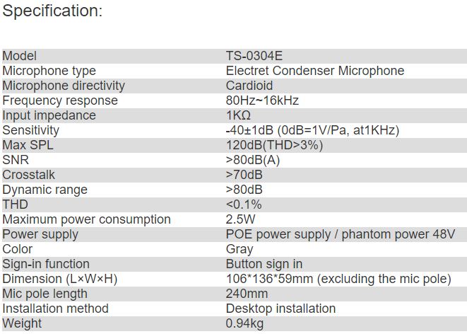 TS-0304E, TS-0304EA Conference Chairman, Delegate Unit