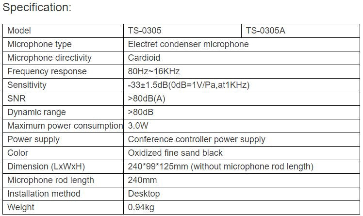 TS-0305, TS-0305A Full Digital Conference Chairman, Delegate Unit