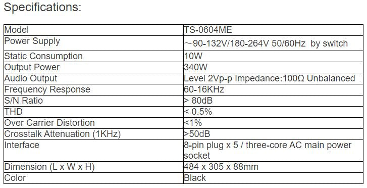 TS-0604 Series TS-0604ME Digital Conference System Extension Controller
