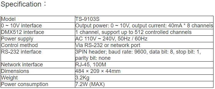 TS-9103S Light Controller