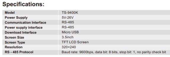 TS-9400K Embedded Programmable Control Panel