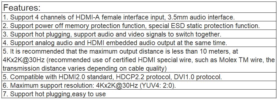 TS-9404UHO 4-channel HDMI Audiovisual Signal Output Card