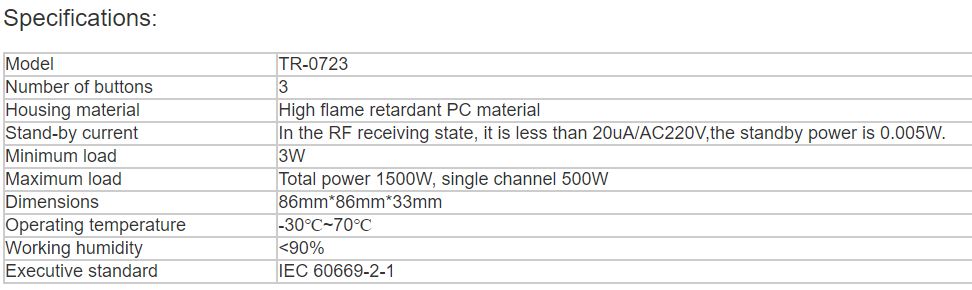 TR-0723 Three botton control Panel