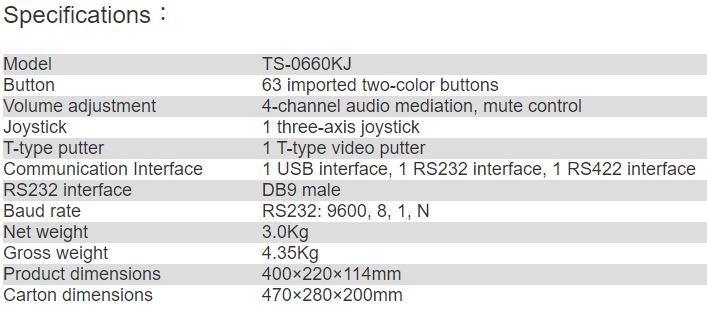 TS-0660KJ Multi-function Keyboard Controller