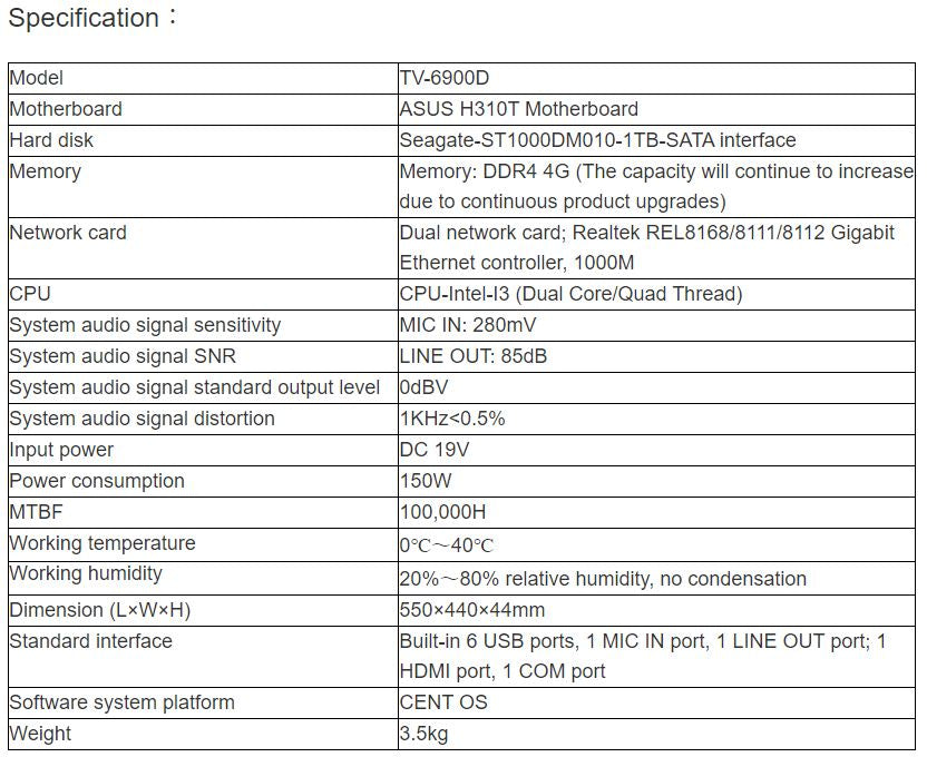 TV-6900D Video Intercom Controller