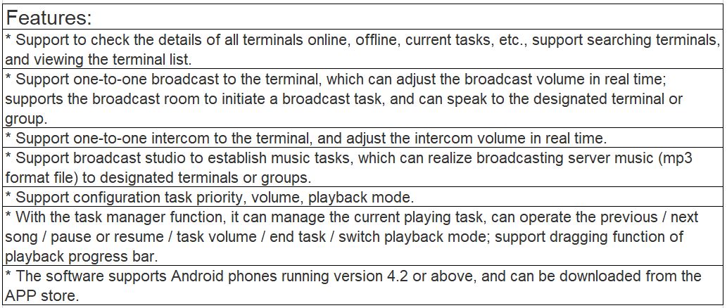 T-7700PA IP PA System Android APP Software