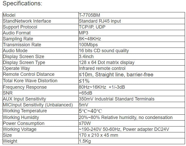 T-7705BM Economic wall-mounted IP terminal