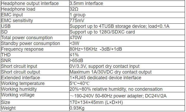 T-7805 Wall Mounted Terminal with Screen and Amplifier