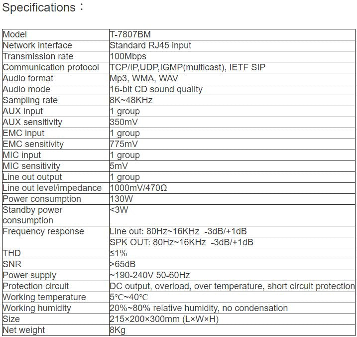T-7807BM Network Active Loudspeaker (with Backup Function and Multifunctional Handheld Microphone)