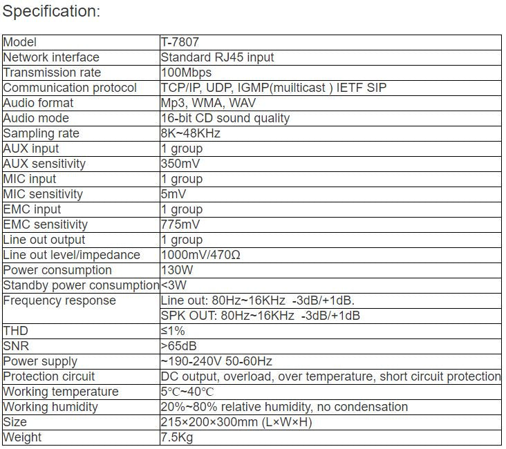 T-7807 IP Network Active Speaker