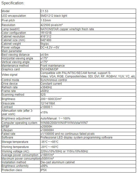 TV-PD153-YG Indoor Full Color LED Video Wall