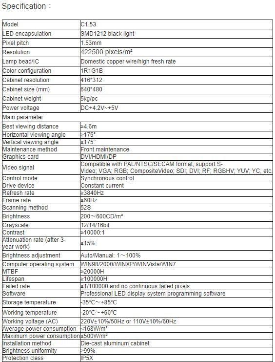 TV-PD153-YZ Indoor Full Color LED Video Wall