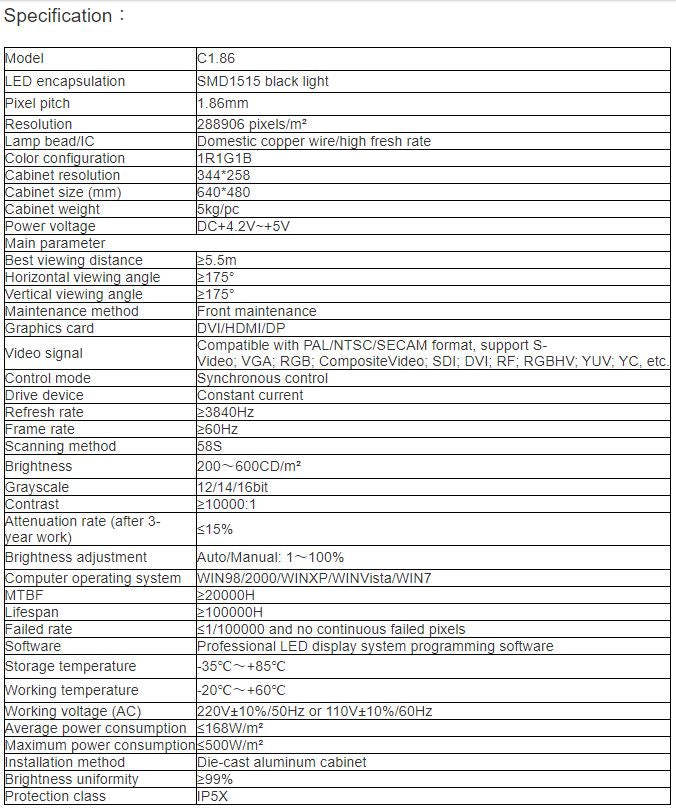 TV-PD186-YZ Indoor Full Color LED Video Wall