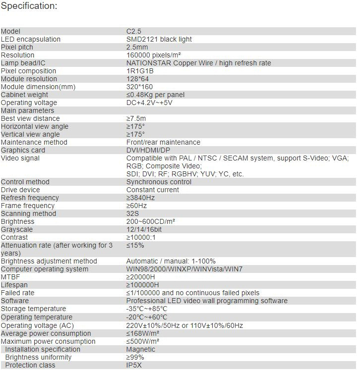 TV-PD250-MG Indoor Full Color LED Video Wall
