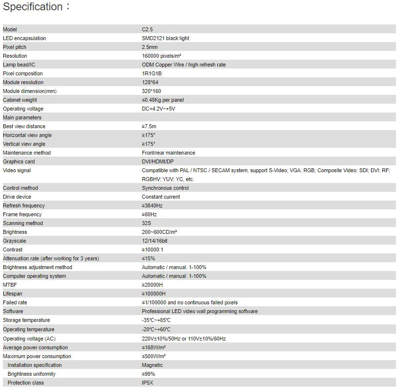 TV-PD250-MZ Indoor Full Color LED Video Wall
