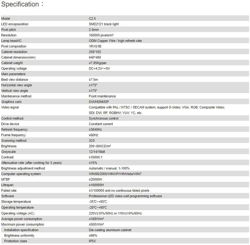 TV-PD250-YZ Indoor Full Color LED Video Wall