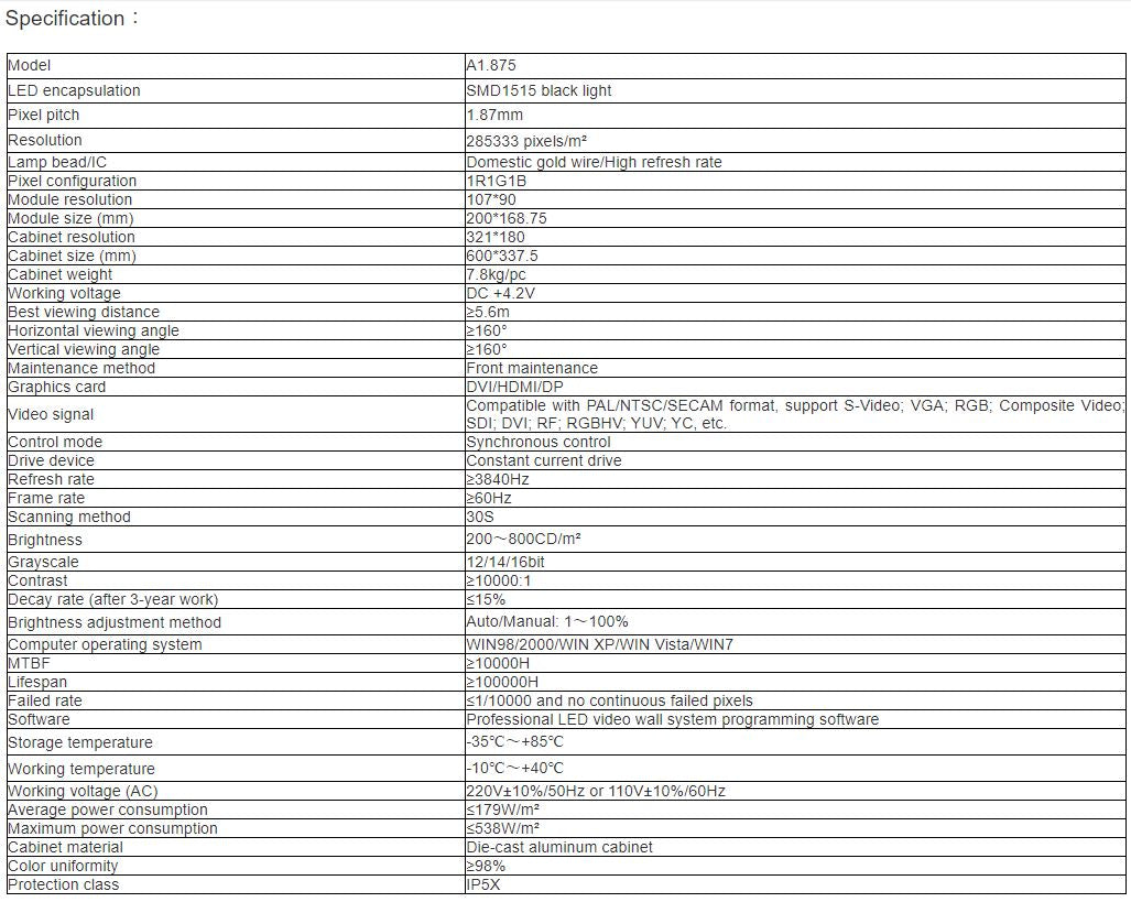 TV-PG187-GP Fine Pitch Full Color LED Video Wall