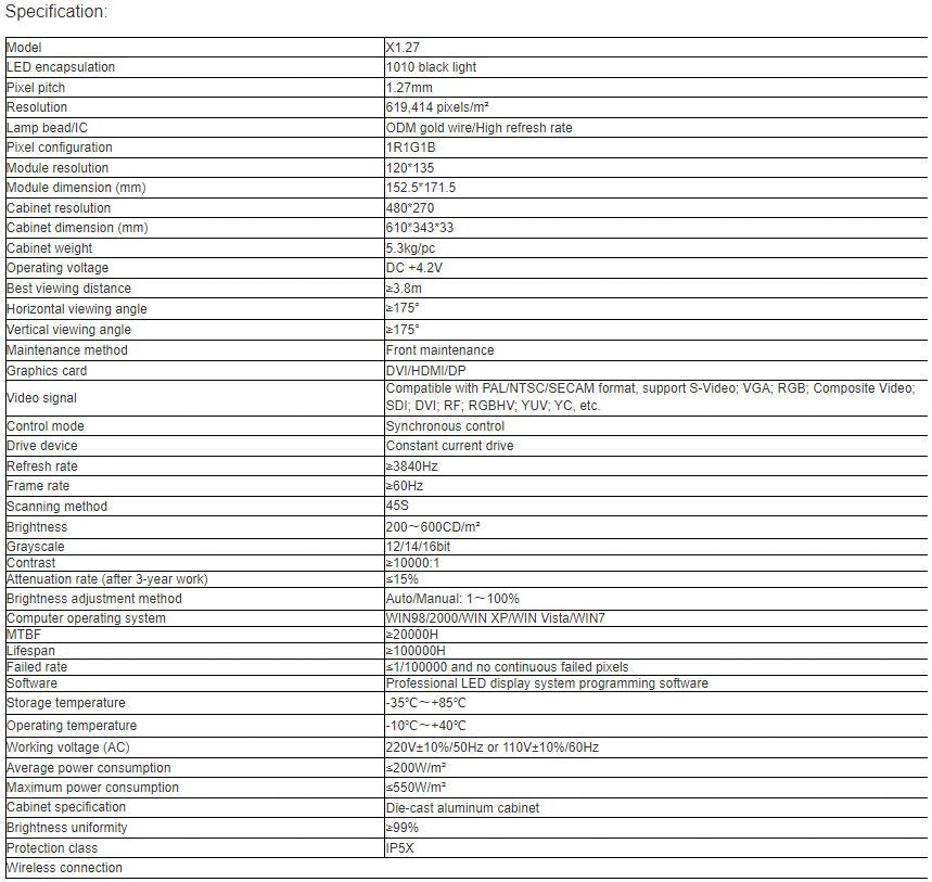 TV-PX127-YP Indoor Full Color LED Video Wall