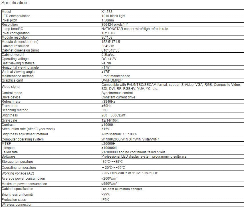 TV-PX158-YX Indoor Full Color LED Video Wall