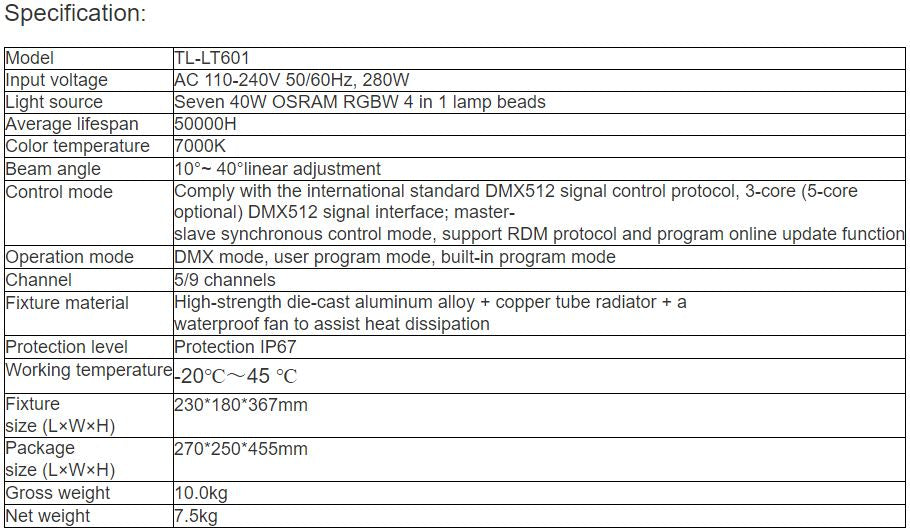 TL-LT603 54*3W LED Flood Light