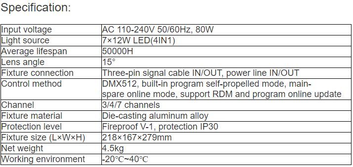 TL-SL291 7*12W LED Flood Light