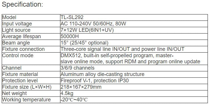 TL-SL292 7*12W LED Flood Light
