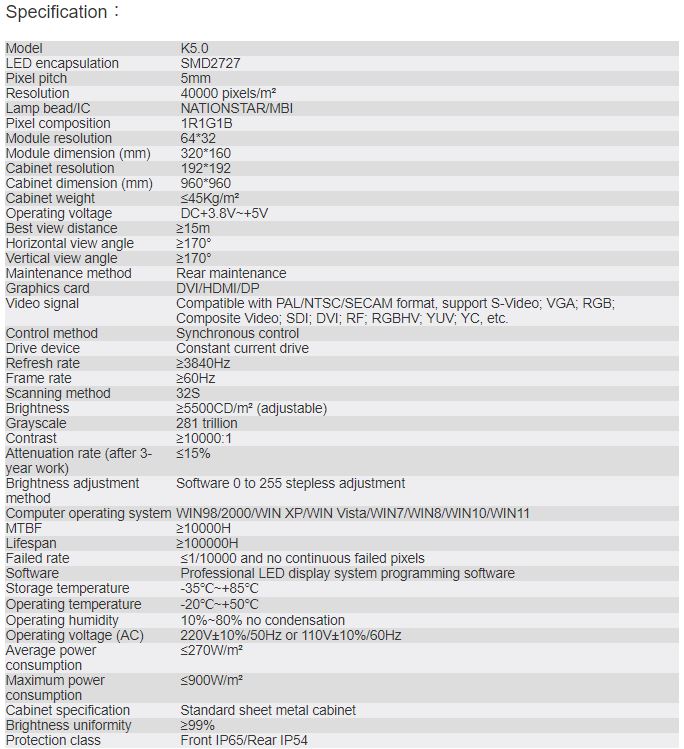 TV-OH500-BX Outdoor Full Color LED Video Wall