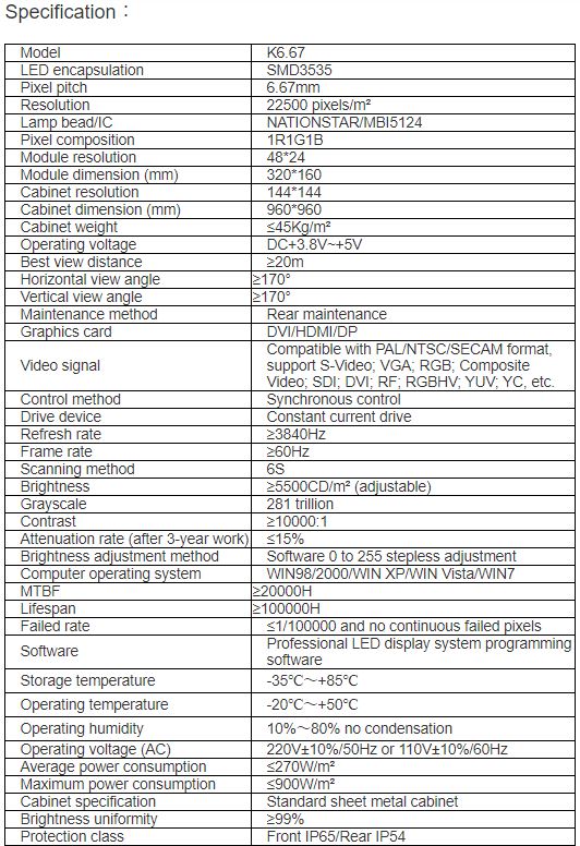 TV-OH667-BX Outdoor Full Color LED Video Wall