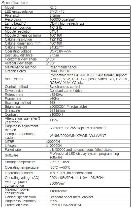 TV-OM250-BX Outdoor Full Color LED Video Wall