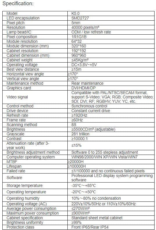 TV-OM500-BX Outdoor Full Color LED Video Wall
