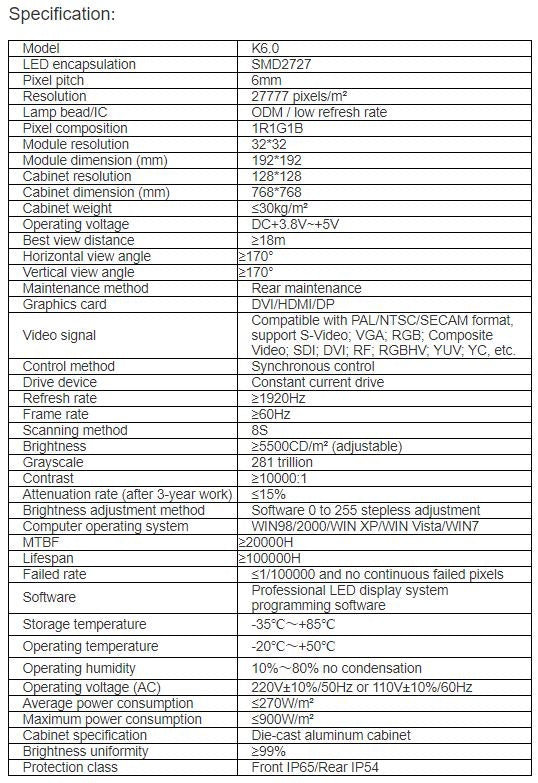 TV-OM600-YX Outdoor Full Color LED Video Wall