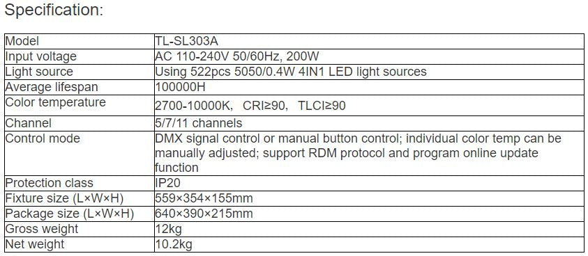 TL-SL303A LED Studio Light